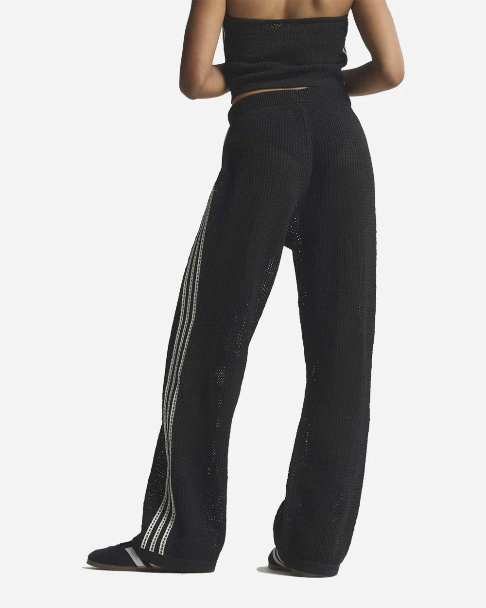 Knitted Crochet Firebird Track Pants Black - Image 10