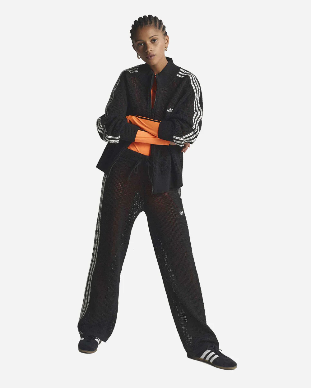 Knitted Crochet Firebird Track Pants Black - Image 5