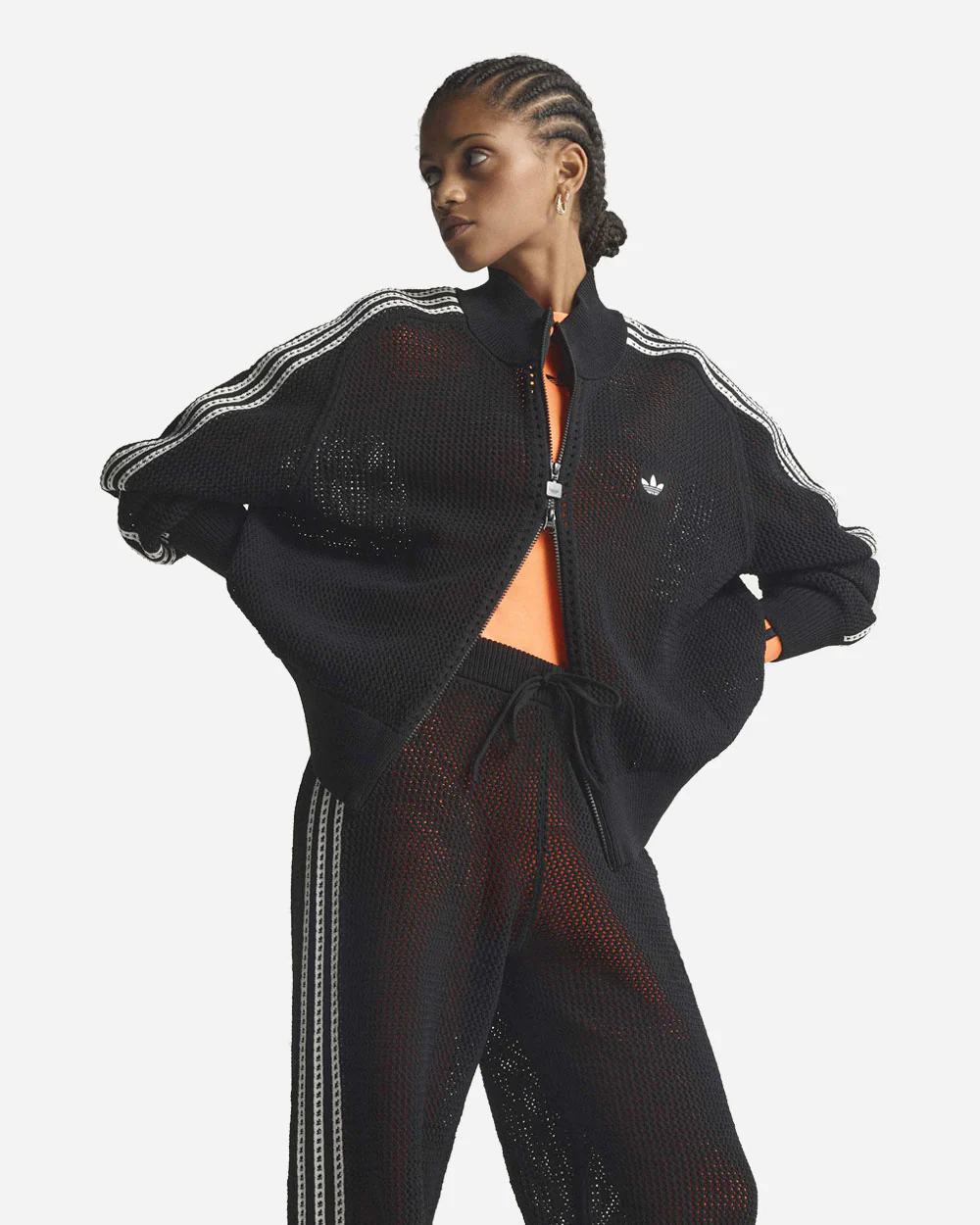 Knitted Crochet Firebird Track Pants Black - Image 6