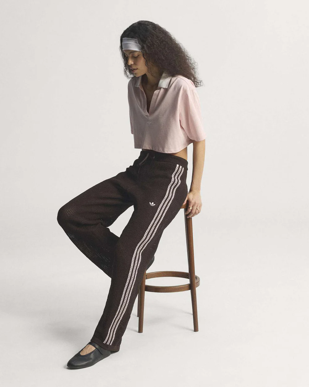 Knitted Crochet Firebird Track Pants Aurora Coffee - Image 4