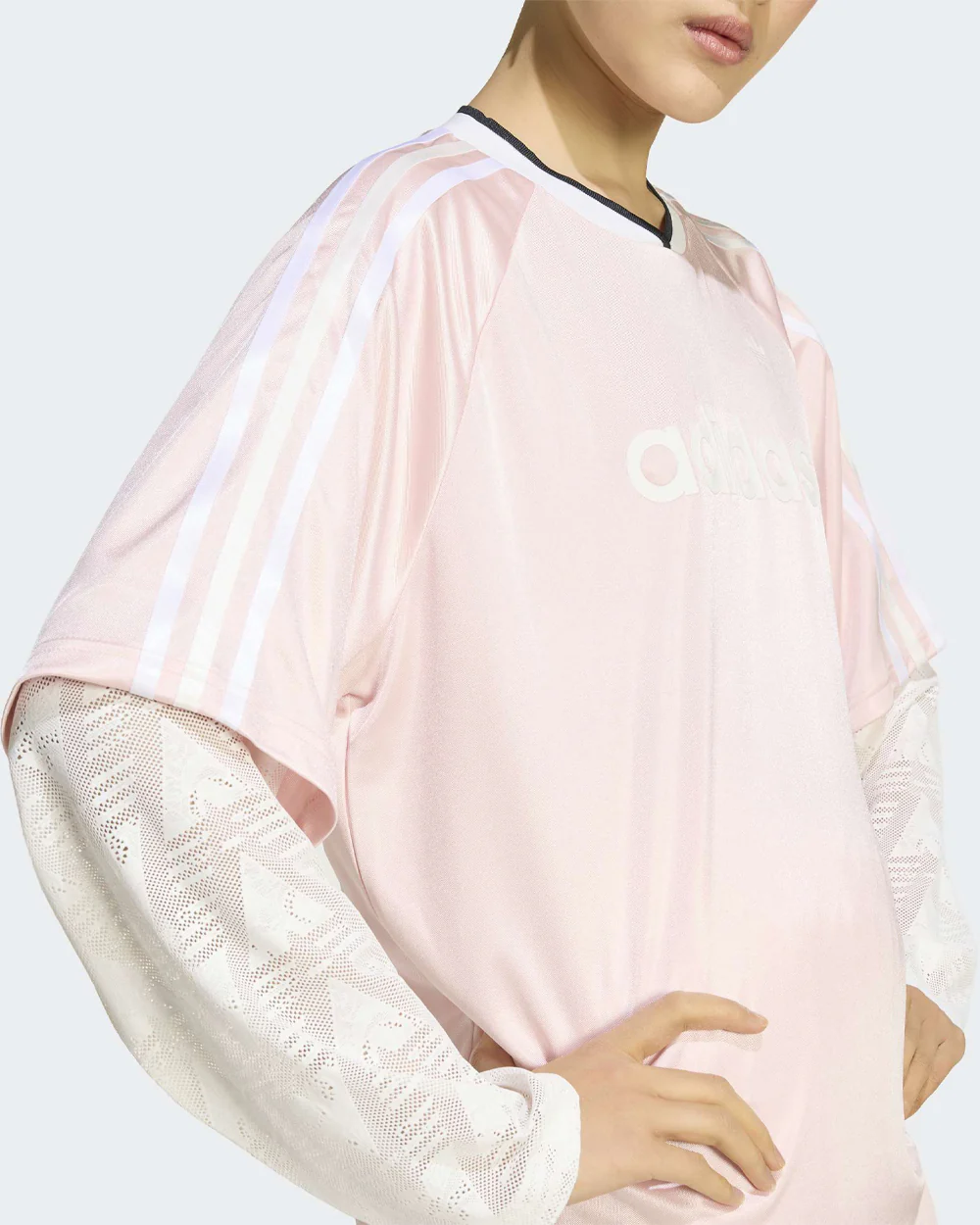 Lace Long Sleeve Jersey Sand Pink - Image 3