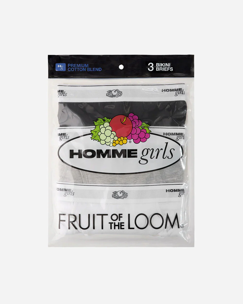 Fruit Of The Loom x Bikini Brief Heather Grey/Black/White 3 Pack - Image 4