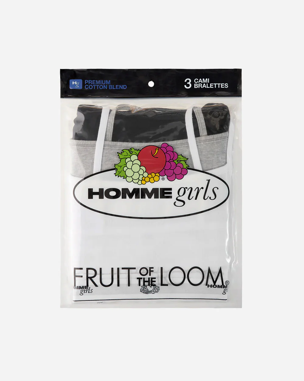 Fruit Of The Loom x Cami Bralette Heather Grey/Black/White 3 Pack - Image 5