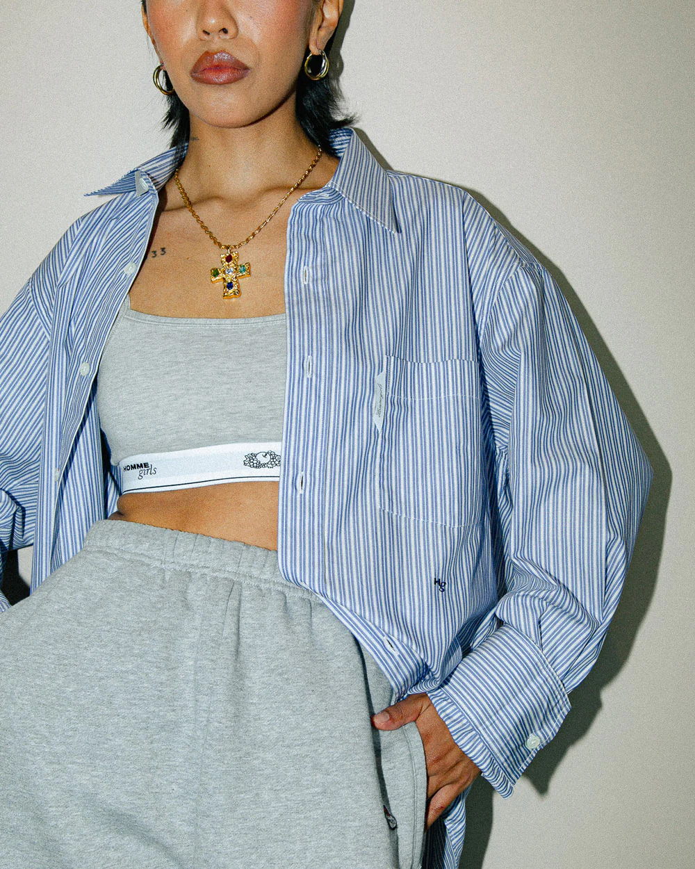 Fruit Of The Loom x Vintage Fit Sweatpants Heather Grey - Image 3