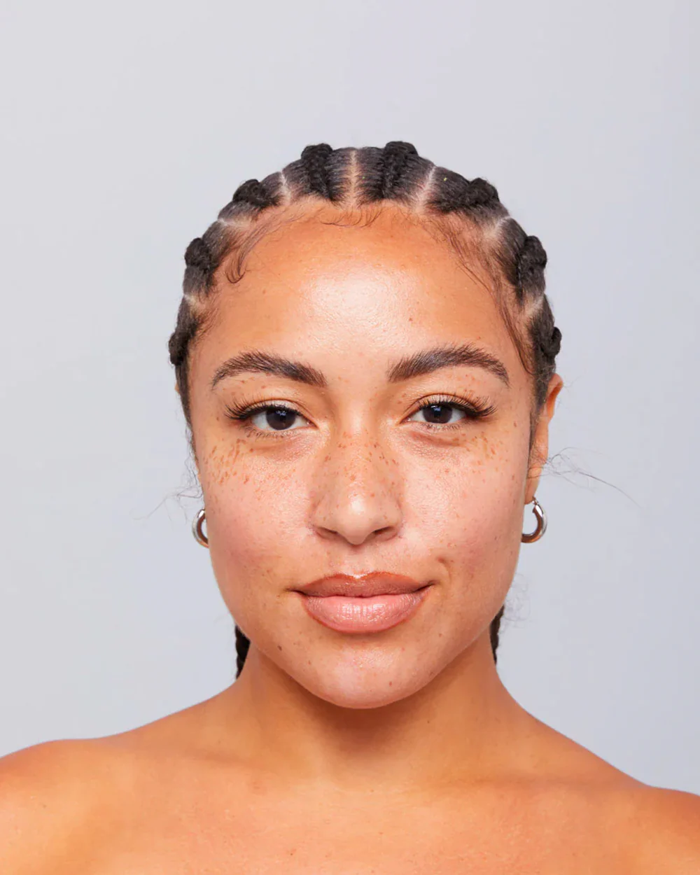 Mini Chunky Hoop Earrings Silver - Image 4